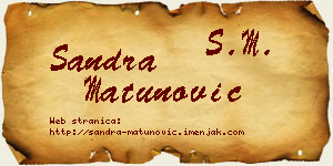 Sandra Matunović vizit kartica